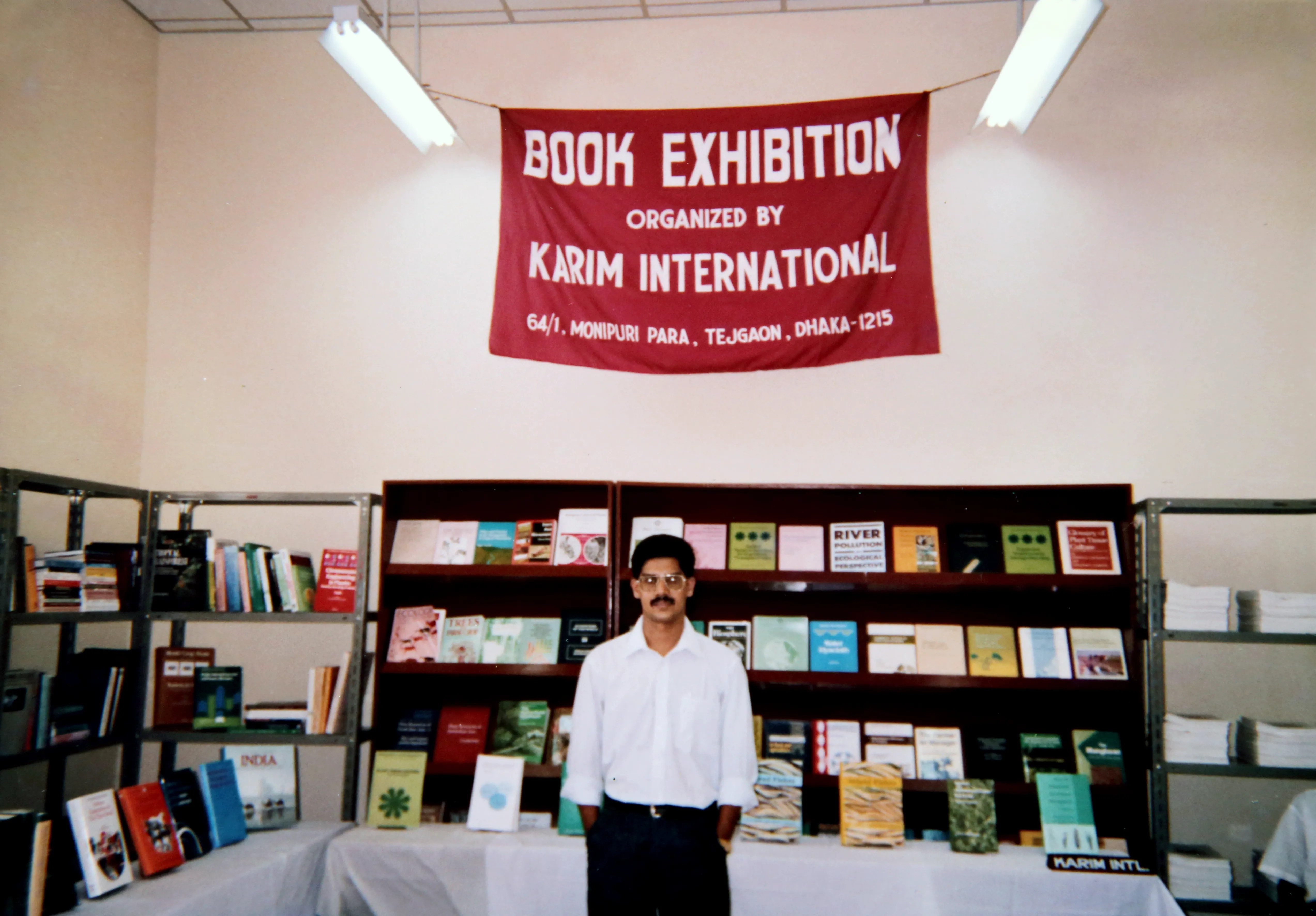 Visitors browsing international publications at the first foreign
